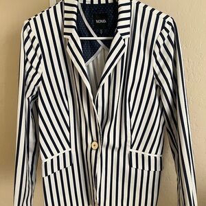 XOXO Striped Blazer in Navy and White